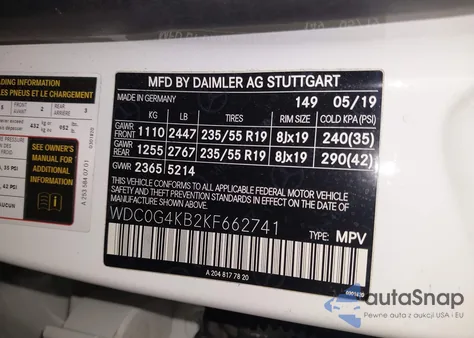 2019 Mercedes-Benz Glc 300 4Matic from USA, damaged, VIN WDC0G4KB2KF662741